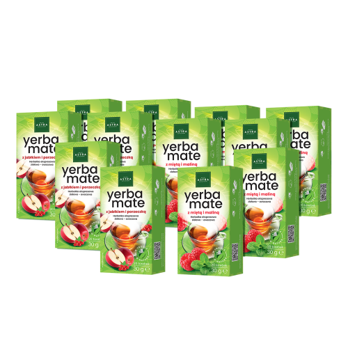 Zestaw 12x Yerba Mate 20 tor. ex.(6x z miętą i maliną + 6x z jabłkiem i porzeczką)