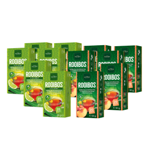 Zestaw 12x Rooibos 20 tor. ex.(6x z brzoskwinią + 6x zielony z trawą cytrynową i limonką)